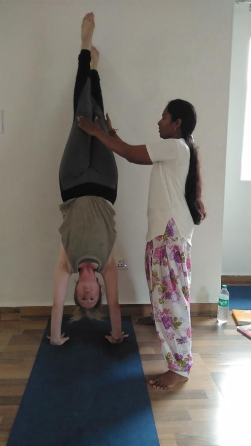 Hand stand- preparation for scorpion pose